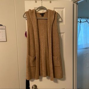 Tahari knit longline vest with hood
